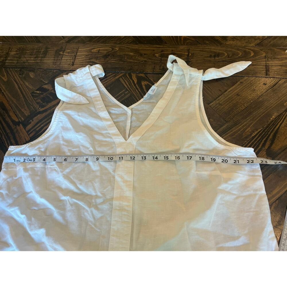 Liz Claiborne Linen Cotton Blend Top Women XL White Beach Travel Cruise Sheer - Picture 5 of 6